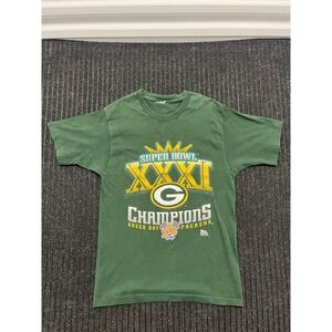 Vintage 1997 Green Bay Packers Super Bowl XXXI Champions T-Shirt Pro Layer Green
